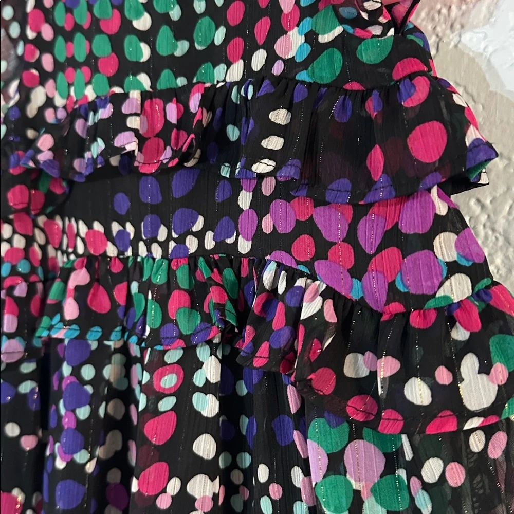 Kate Spade Kids Multicolor Ruffles Flowing Polka Dot Pink Purple Dress 18 months